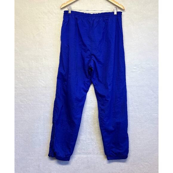 VTG 90s Nike Nylon Windbreaker Ankle Zip Track Pants Embroidered Swoosh Blue M - Picture 2 of 9
